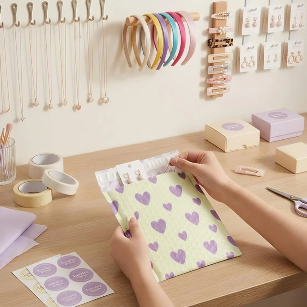 10 New Purple Heart Bubble Mailers